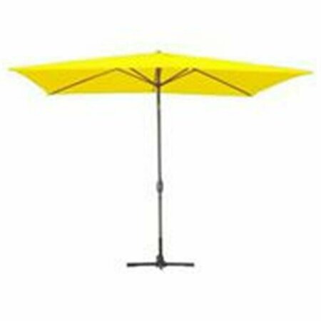 PROPATION 6.5 x 10 Ft. Aluminum Patio Market Umbrella Tilt with Crank - Yellow Fabric & Black Pole PR2593375